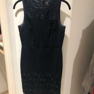 Navy Ann Taylor Lace Dress, 0P